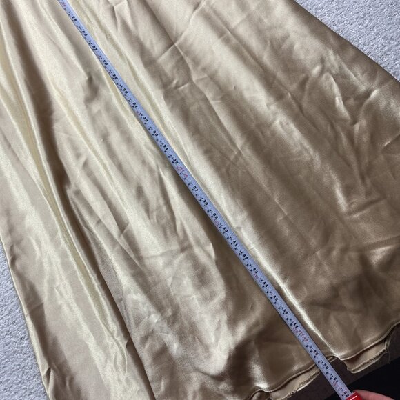 Vintage Aspeed Satin Gold Maxi Dress Women’s Size M Evening Gown Party Formal - Picture 9 of 12